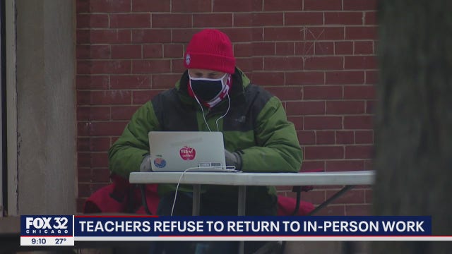 Chicago teachers refuse to return to in-person work