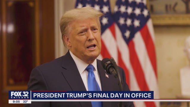 President Donald Trump wishes new administration luck in farewell video