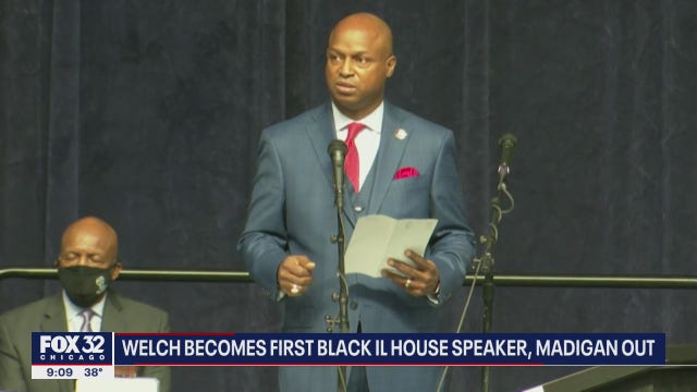 Welch becomes first Black Illinois House speaker, replacing Madigan