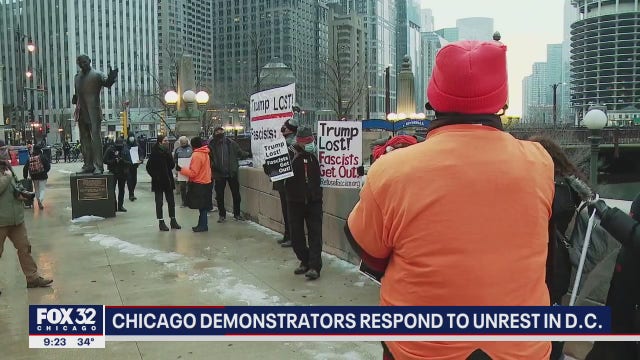 Chicago demonstrators react to unrest in D.C.