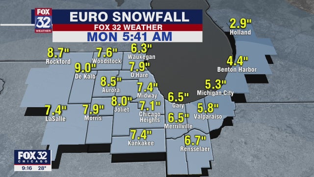 Snow has started pounding Chicago, with up to 10 inches possible by storm's end on Sunday