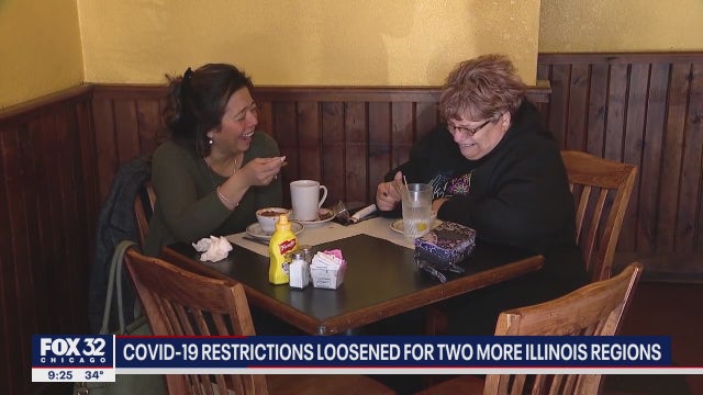 COVID-19 restrictions loosened in two more Illinois regions, allowing indoor dining to resume