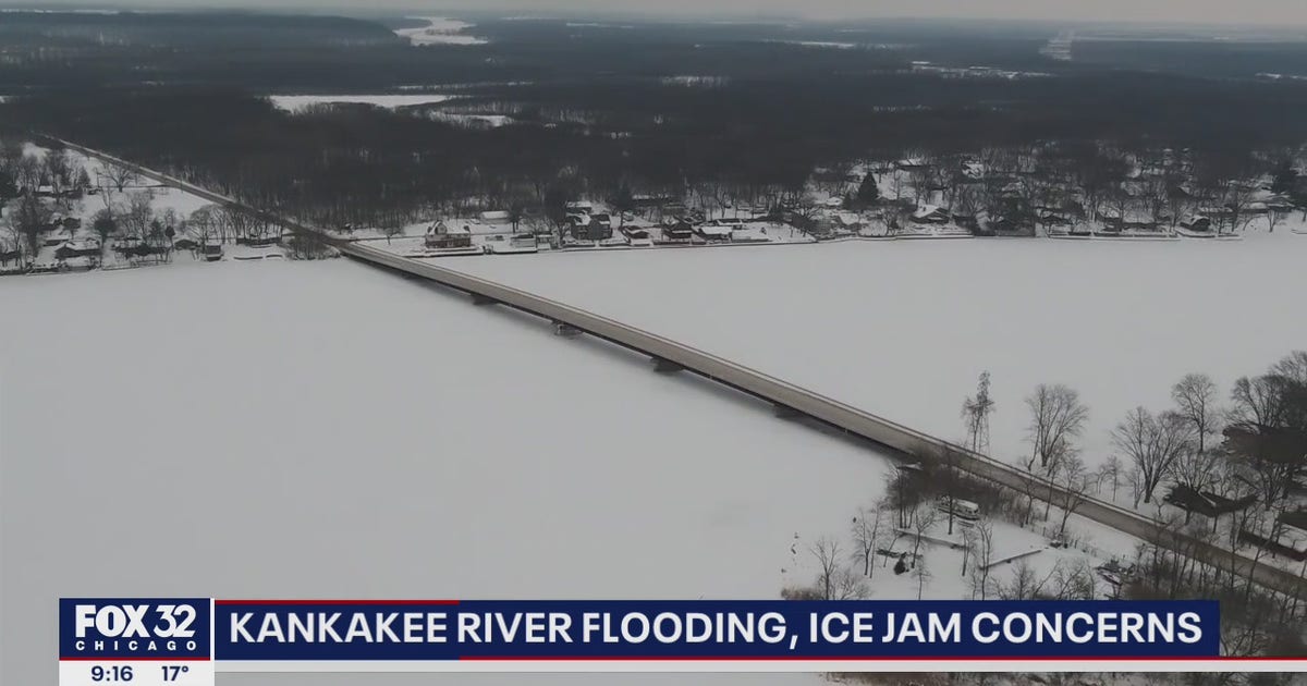 Concerns rise over Kankakee River flooding due to ice jam | FOX 32 Chicago