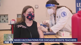 Chicago Heights school gym transforms into vaccination center for faculty, staff