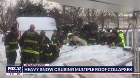 Man dies after snow-covered awning collapses at off-track betting site