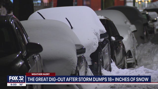 Locals begin digging out after storm dumps 18+ inches of snow
