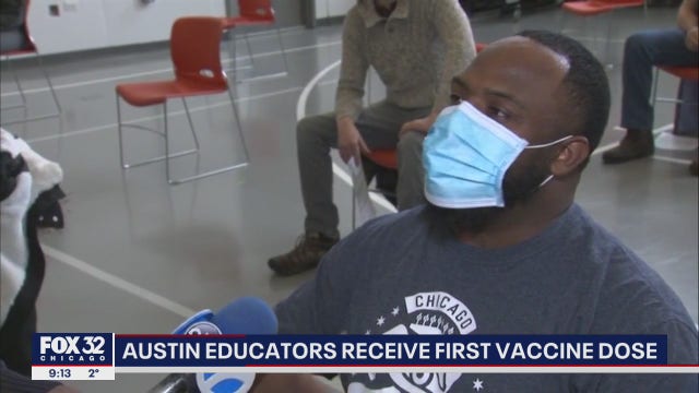 Dozens get vaccinated at charter school in Chicago's Austin neighborhood