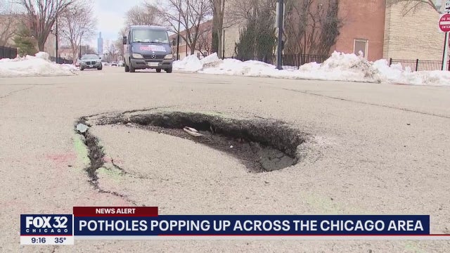 Potholes popping up across Chicago as snow begins to melt