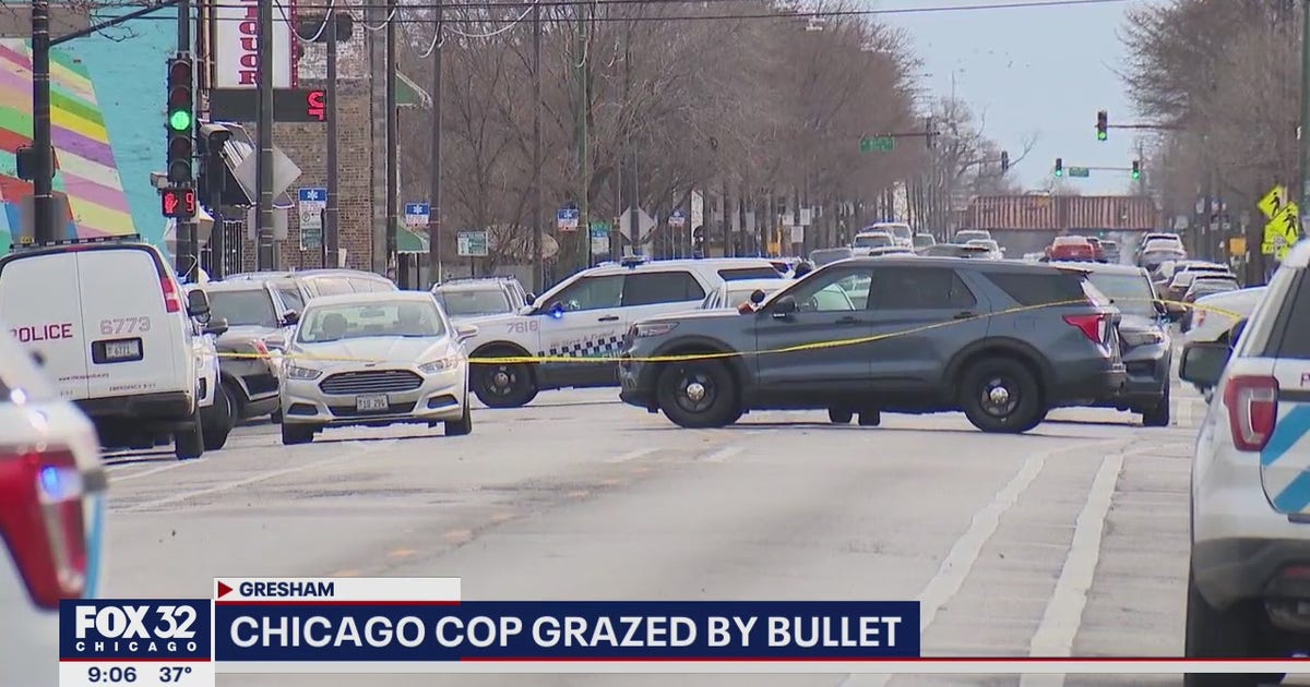 Chicago police officer suffers minor graze wound in shooting near ...