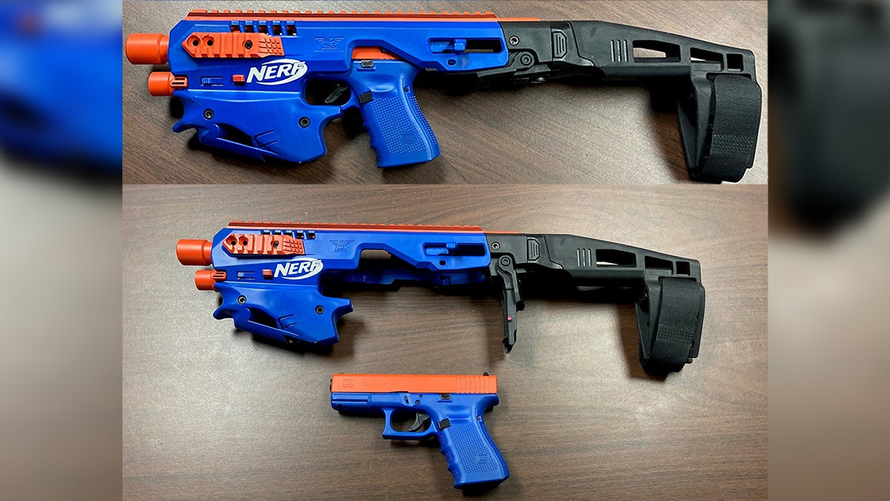 North Carolina Police Seize Glock Pistol Disguised As Nerf Gun During   NERF GUN 