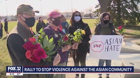 Hundreds gather in support of Asian Americans at rally against hate