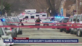 Brighton Park shooting: Suspect dead, CPD officer injured and loss prevention officer in 'grave condition'