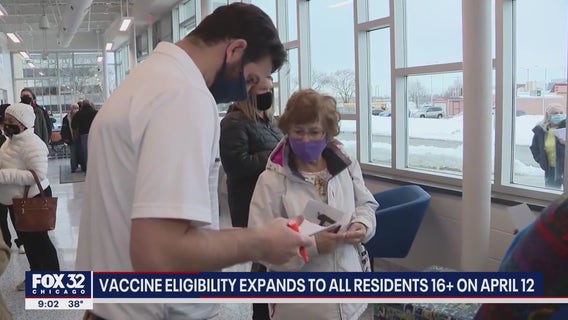 Illinois to expand vaccine eligibility to all non-Chicago residents, 16 and older