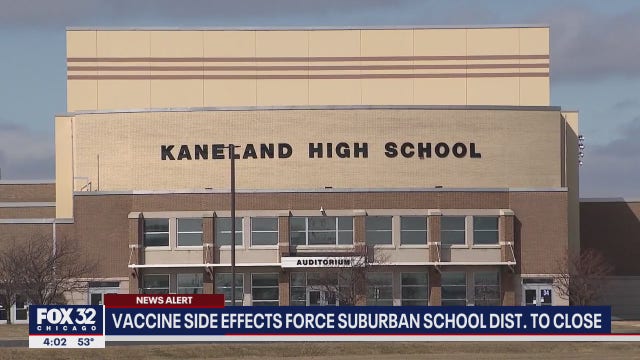 Suburban school district cancels classes after 125 teachers, staff call off from vaccine side effects