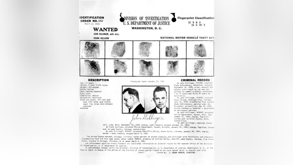 John Dillinger wanted poster