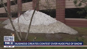 Palatine auto repair shop creates contest over huge pile of snow