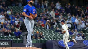 Burnes delivers with arm, bat as Brewers trounce Cubs 7-0