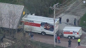 U-Haul truck gets stuck on bridge in Long Grove