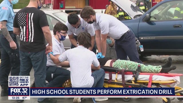 Technical school students put their training skills to the test during extrication drill