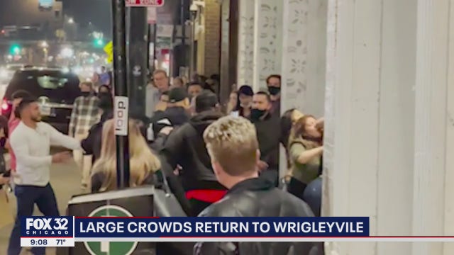 Large crowds return to Wrigleyville as COVID-19 cases rise