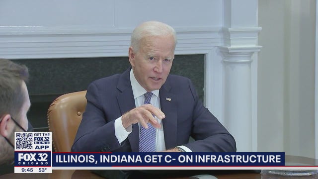 Biden gives Illinois, Indiana a C- on infrastructure
