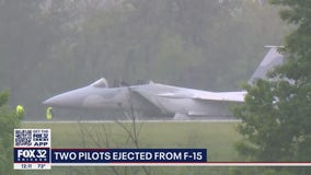 2 pilots eject from F-15 fighter jet at Illinois airport