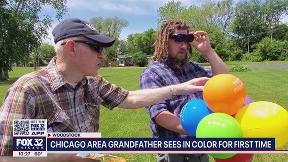Color-blind suburban Chicago men get new glasses so they can see colors for the first time
