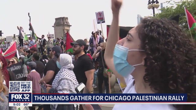Thousands rally in Chicago on behalf of Palestinian people amid ongoing fighting with Israel