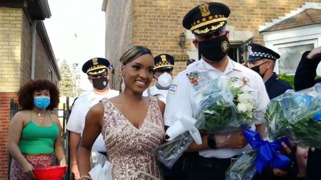 Chicago police officers honor fallen colleague on daughter's prom night