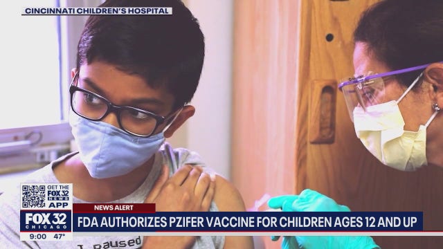 Pfizer vaccine approved for children ages 12 to 15