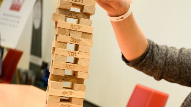 New homeowner finds Jenga blocks holding up bathroom fixture