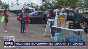 Volunteers help suburban communities torn apart by tornado