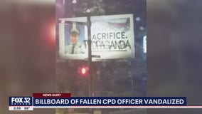 Billboard honoring Chicago cop killed in the line of duty vandalized