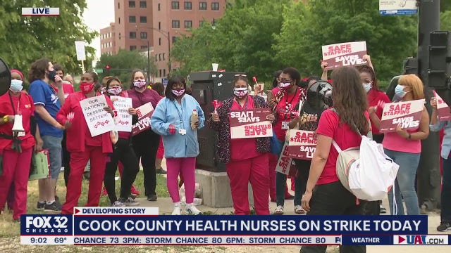 Cook County Health nurses strike for 1 day over staffing