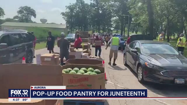Black fraternity, sorority members host Juneteenth food giveaway in Aurora