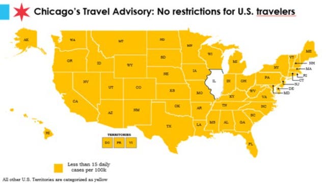 Chicago travel order shifts to an advisory as no states on city's restricted list again
