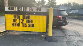 Pennsylvania deli uses sign to warn drivers of police hiding behind it