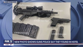 Photo shows guns found in Chicago hotel room booked by Iowa man