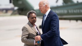 Lightfoot greets Biden at O'Hare amid surge in Chicago gun violence