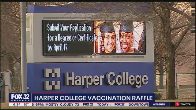 Harper College raffling off 10 year-long scholarships for vaccinated students