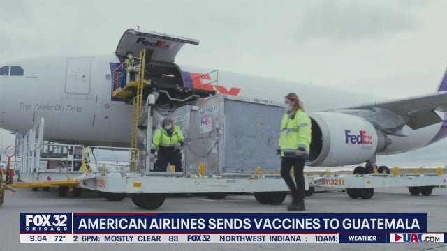 American Airlines ships millions of COVID-19 vaccines from Chicago to Guatemala