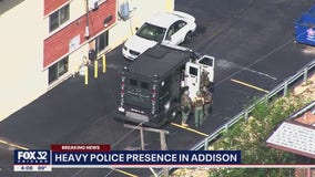 Heavy police presence spotted in Addison