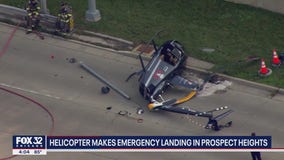 Helicopter crashes onto street near Chicago Executive Airport