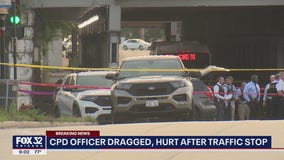 Chicago police officer dragged by vehicle during traffic stop on the South Side, no suspect in custody