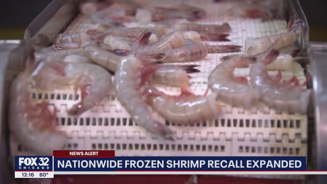 Frozen shrimp recalled nationwide amid salmonella scare