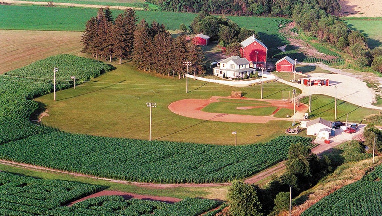 An aerial view of the famous "Field of Dreams" in Dyersville, Iowa. (Phil Velasquez/Chicago Tribune/TNS)