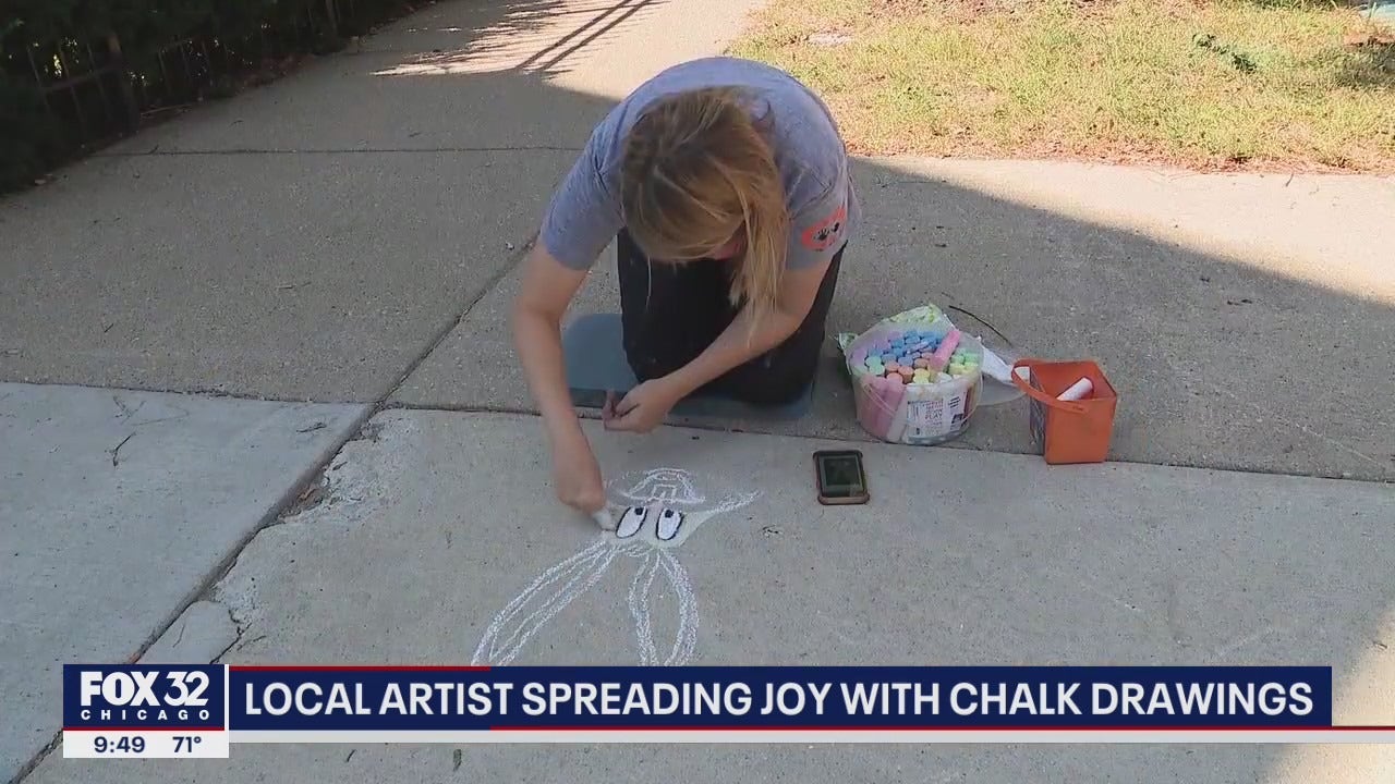 Native artist creates sidewalk artwork in Chicago