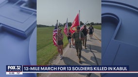 Chicago area veterans hike 13 miles to honor 13 soldiers killed in Kabul