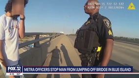 Two Metra police officers stop man from jumping off bridge in Blue Island