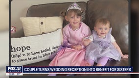 Illinois couple turns wedding reception into benefit for young sisters